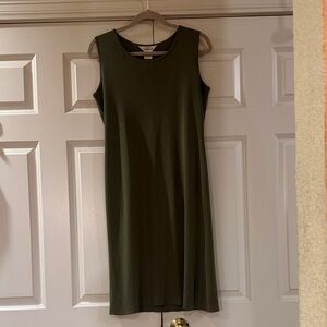 Exclusively Misook Olive Green Midi Dress Small | Made in Korea